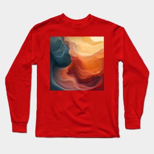 Abstract Gradient Wave Art Wallpaper Long Sleeve T-Shirt